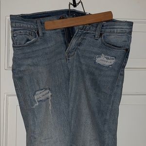 Brooke ankle skinny light wash patch jeans